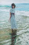 Girl by Seaside by Gordon King, oil on canvas, sold Oct 2014