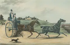 A Sporting Tandem: Going to Cover;  At Cover, a pair by Henry Alken, hand coloured aquatint, sold Jun 2014