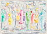 Cocktail Party by Betty Lowe, Watercolor, sold Jun 2024