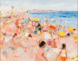 Beach Scene by Alain Rousseau, Oil on Canvas, sold Jun 2024