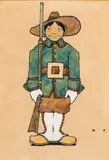Portrait of Henry Gregory Barnhurst in Uniform by Maxfield Parrish, c. 1898, Oil on Paper, sold Jun 2024