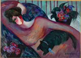 Reclining Woman by Barbara A. Wood, Oil on Canvas, offered Jun 2024