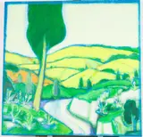 Arriere Pays avec Asphodeles by Chrisitan Cesari, 2024, Oil on Canvas, offered Jun 2024
