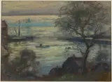Moonlit Shore by Eliot Candee Clark, Oil on Board, offered Jun 2024