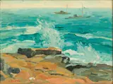 Arcadia National Park, Maine by Emily Hortense Budell, Oil on Board, sold Jun 2024