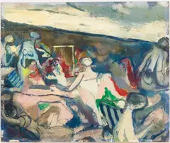 The Beach at St. Ives by Ben Stahl, 1969, Oil on Illustration Board, sold Jun 2024