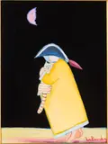 Pink Moon Watched the Two Float in the Green Grass by Martin LaBorde, 2000, Oil on Canvas, sold Jun 2024