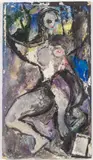 Prancing Nude by Ben Stahl, 1970, Acrylic on Board, sold Jun 2024