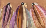 Striped Blankets by Dolona Roberts, Pastel and Gouache on Paper, sold Jun 2024