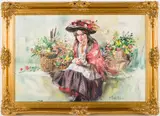The Flower Seller by Gordon King, Oil on Canvas, offered Jun 2024