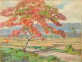 Autumn Landscape with Tree by Ernest Dezentjé, Oil on Canvas, sold Jun 2024