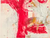 Abstract Red #5 by Brenda Heim, Acrylic on Watercolor Paper, sold Jun 2024
