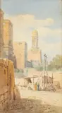 Cityscape by G. Pinotti, Watercolor, sold Feb 2024