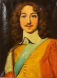 Portrait of a Gentleman in Yellow with Teal Sash by Jac Pausart, Oil on Canvas, sold Feb 2024