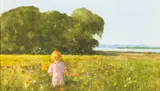 Picking Wildflowers by Ray Ellis, 2011, Watercolor, sold Feb 2024
