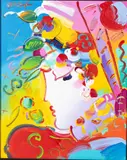 Blushing Beauty #2 by Peter Max, Acrylic on Canvas, sold Feb 2024
