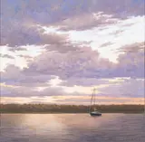Sail Boat at Dusk by Addison Palmer, 2008, Oil on Canvas, sold Feb 2024