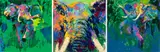 Elephant Triptych by LeRoy Neiman, 2002, Serigraph, sold Feb 2024