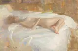 Reclining Nude by Joe Bowler, 1988, Oil on Canvas, sold Feb 2024