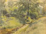 Landscape by Edmund Osthaus, Watercolor, sold Feb 2024
