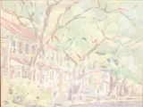 Savannah Street Scene by Myrtle Jones, Watercolor, offered Feb 2024