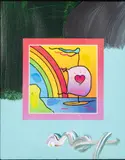 Sailboat with Heart by Peter Max, Mixed Media, sold Feb 2024