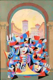 Venetian Masks by Anatole Krasnyasky, Serigraph, sold Feb 2024
