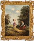 Figures in a Landscape by W.P. Rogers, Oil on Canvas, offered Feb 2024