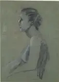 Portrait of a Woman by Arthur Bowen Davies, Charcoal on Paper, sold Feb 2024