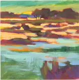 Abstract Landscape by Betty Anglin Smith, Oil on Paper, sold Feb 2024
