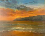Beach Sunset by L. Sylvander, 1987, Oil on Canvas, sold Feb 2024