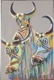 Spiritual Masks by James Battle, c. 1988, Acrylic on Canvas, offered Feb 2024