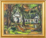 Church by Sally Aimes, Oil on Canvas, sold Feb 2024