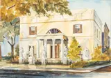 The Telfair Academy by Richard Low Evans, Watercolor, sold Feb 2024