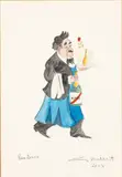 Room Service by Guy Buffet, 2004, Watercolor Drawing, sold Feb 2024