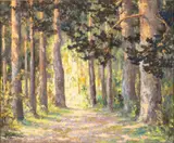 Landscape with Trees by Andrzej Wyczolkowski, 1974, Oil on Canvas, sold Feb 2024
