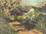 Landscape with House by R. Schiffmacher, Oil on Board, offered Feb 2024