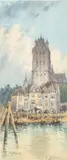 Canal Scene by Charles Rousse, Watercolor, sold Feb 2024
