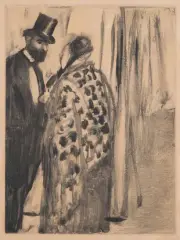 Conversation : Ludovic Halévy et Madame Cardinal by Edgar Degas, Monotype Tirage posthume 21 x 15,5 cm, la planche 32 x 24 cm, sold Oct 2026