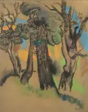 Arbres by Paul-Elie Gernez, Pastel, sold Oct 2026