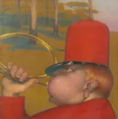 XIXe-XXe siècle Le sonneur de trompe by Paolo Baroni, Pastel, sold Oct 2026