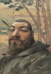 Autoportrait by Lucien Ott, Aquarelle, sold Oct 2026