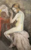 Devant la glace by Louis Legrand, 1904, Pastel sur toile, sold Oct 2026