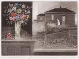 Aunt Gerti Hann by David Blackwood, 1987, hand coloured etching and aquatint on paper, sold Aug 2026