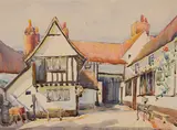 Sizewell Inn, Leiston, Suffolk by Sybil Andrews, 1921, watercolour on paper, sold Aug 2026