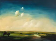 Untitled by David Bierk, 1987, oil on canvas, sold Aug 2026