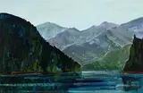 Inlet by Greg Hardy, acrylic on board, sold Aug 2026