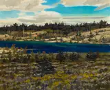 Landscape with River by Bruno Joseph Bobak, oil on canvas, sold Jul 2026