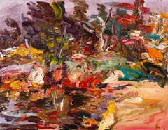 Pellet Island by John Hartman, 1993, oil on board, sold Jul 2026