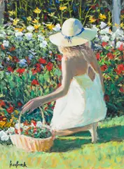 Summer Harvest by Ron Hedrick, oil on board, sold Jul 2026
